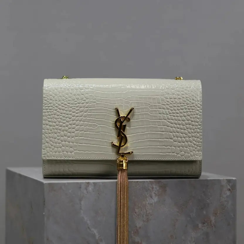 Boutique Quality || YSL KATE 24cm Tassel Bag in White