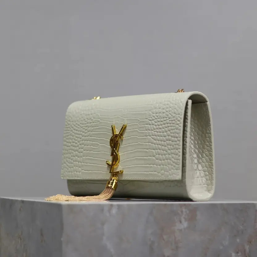 Boutique Quality || YSL KATE 24cm Tassel Bag in White