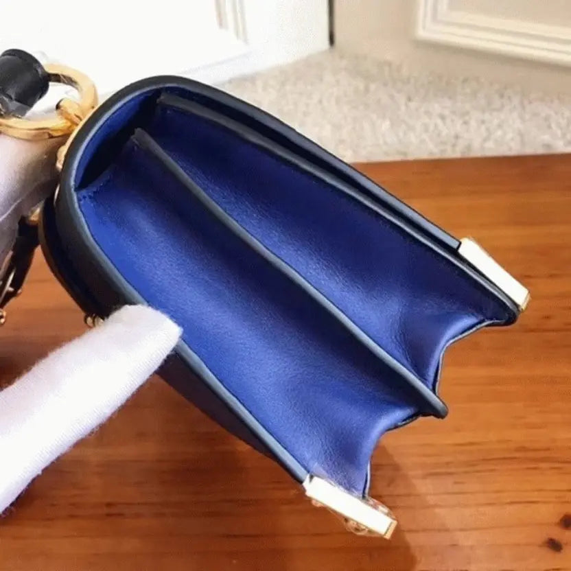 Boutique Quality || Prada Blue/Black Cahier Shoulder Bag