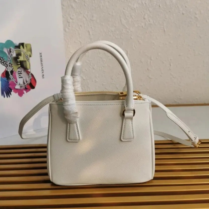 Boutique Quality || Prada White Mini Galleria Bag