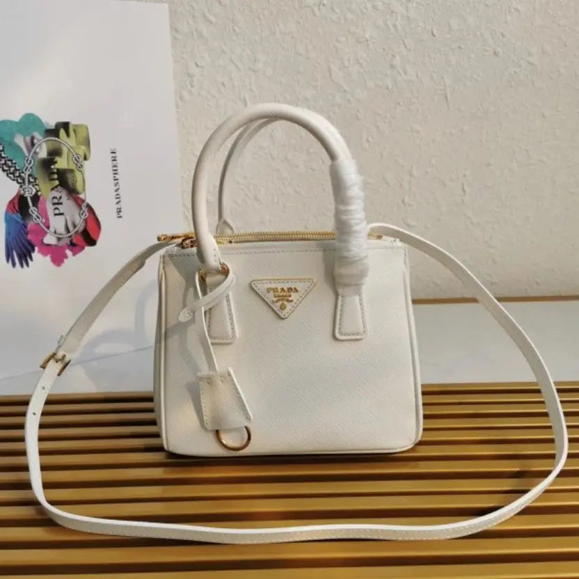Boutique Quality || Prada White Mini Galleria Bag