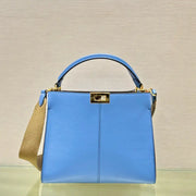 Boutique Quality || Fendi Peekaboo X-Lite Medium Bag in Blue Leather