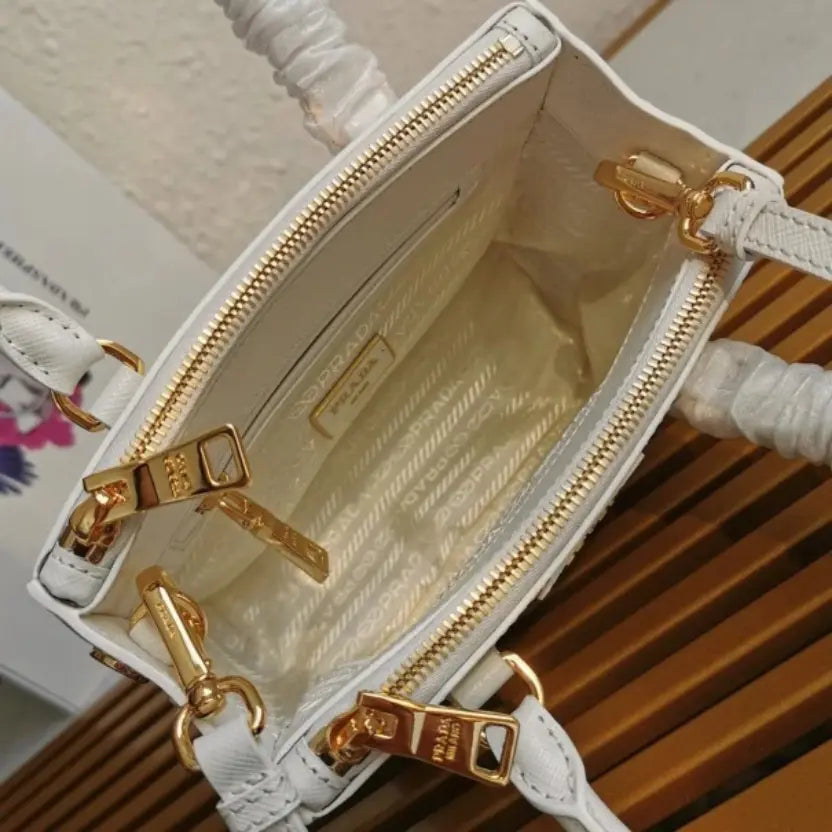Boutique Quality || Prada White Mini Galleria Bag