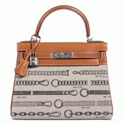Boutique Quality || De Camp Dechainee Toile Designer Hermes Kelly 28cm Limited Edition