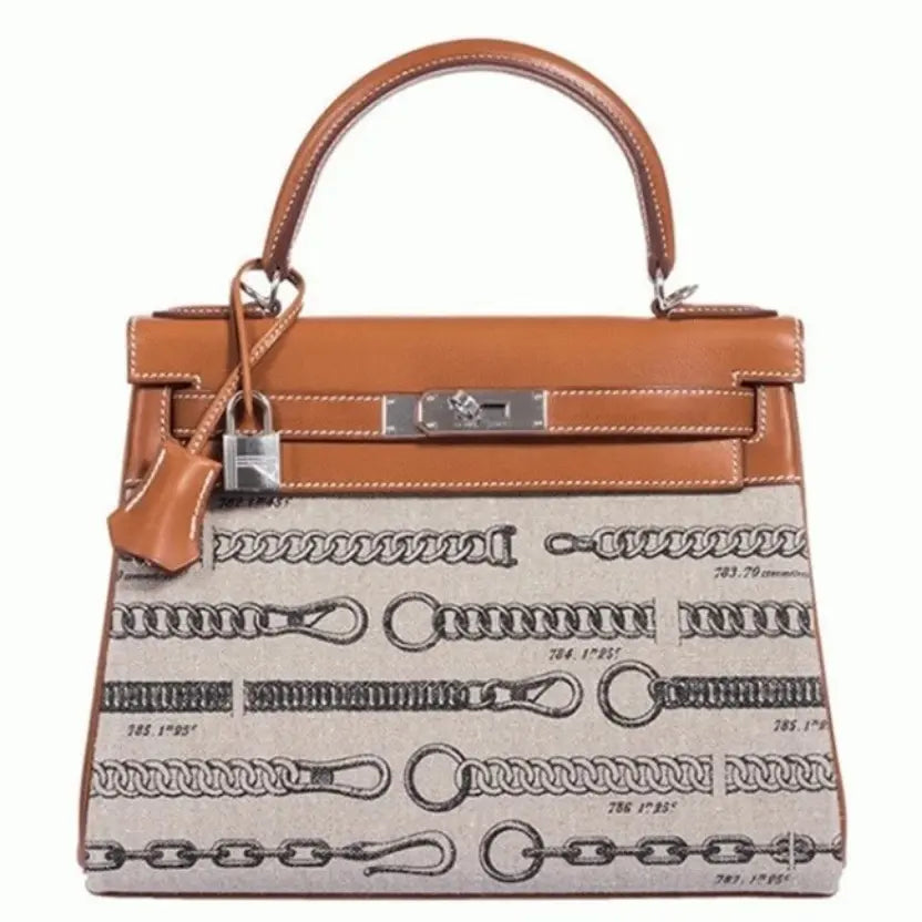 Boutique Quality || De Camp Dechainee Toile Designer Hermes Kelly 28cm Limited Edition