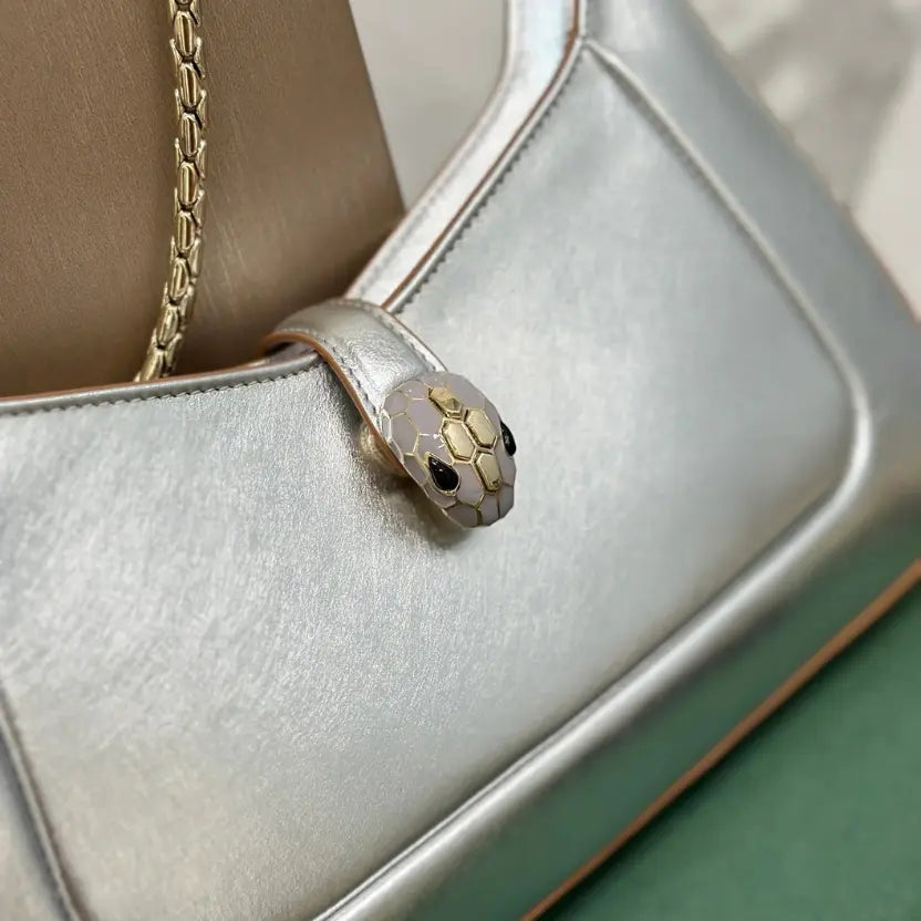 Boutique Level Quality || Bvlgari SERPENTI BAIA series underarm bag in silver