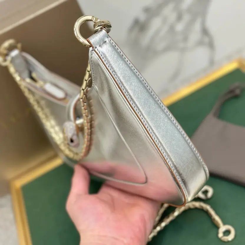 Boutique Level Quality || Bvlgari SERPENTI BAIA series underarm bag in silver