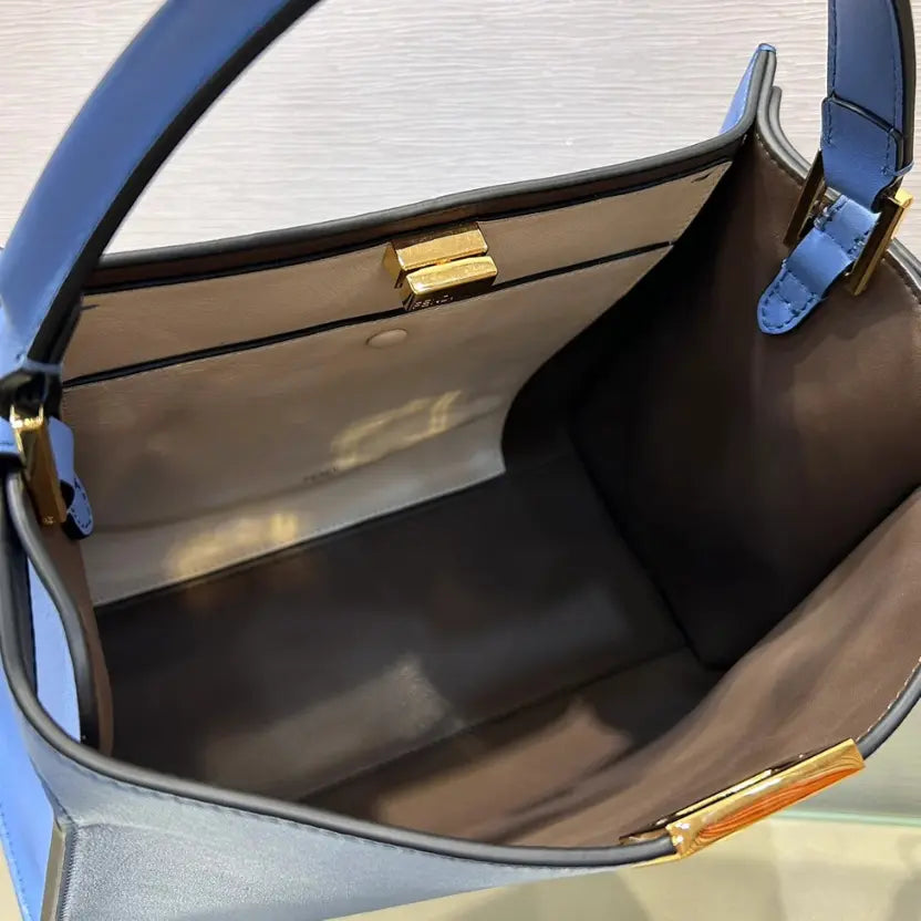 Boutique Quality || Fendi Peekaboo X-Lite Medium Bag in Blue Leather