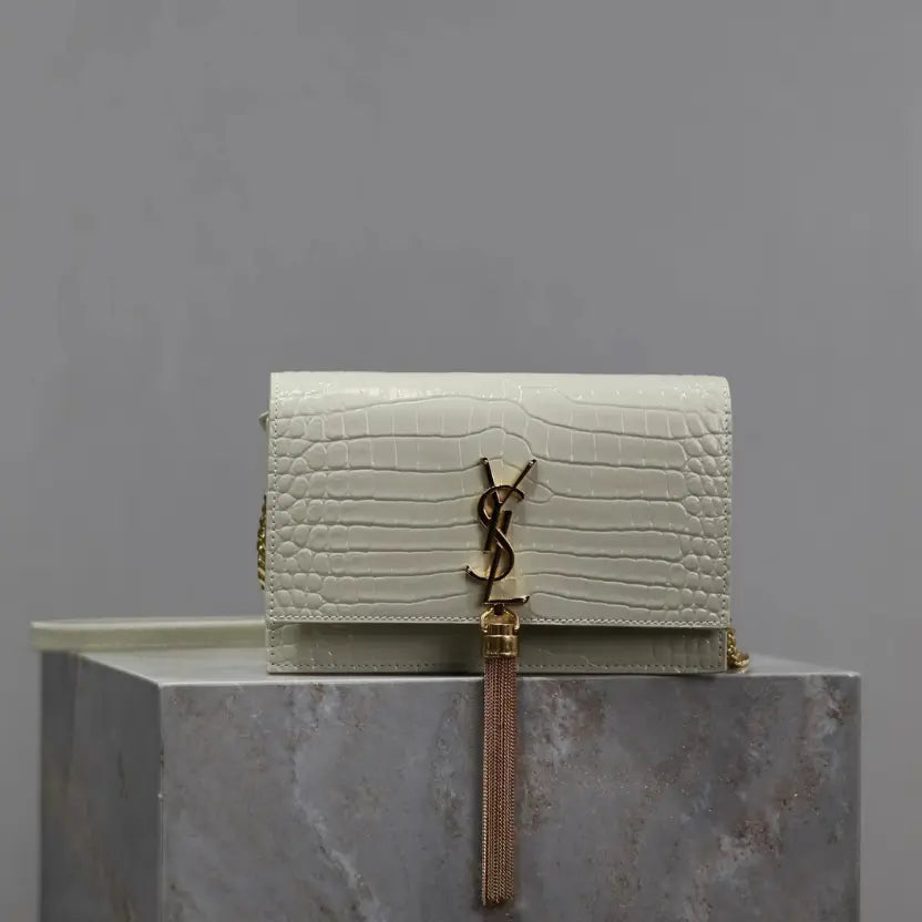 Boutique Quality || YSL Kate Tassel Chain Bag in White