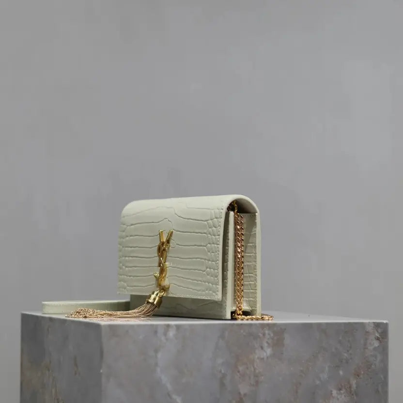 Boutique Quality || YSL Kate Tassel Chain Bag in White