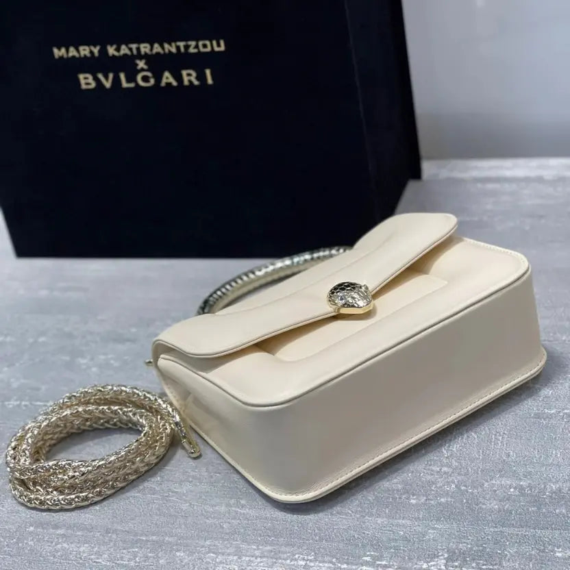 Boutique Level Quality || BVlgari SERPENTI Through the Eyes of Designers" Series White Handbag