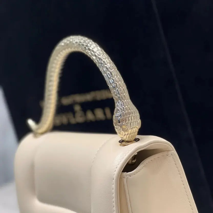 Boutique Level Quality || BVlgari SERPENTI Through the Eyes of Designers" Series White Handbag