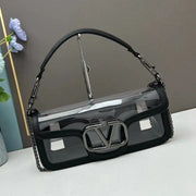 Boutique Level Quality || Valentino Garavani's Transparent Loco Handbag in Black