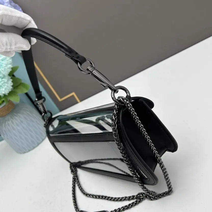 Boutique Level Quality || Valentino Garavani's Transparent Loco Handbag in Black