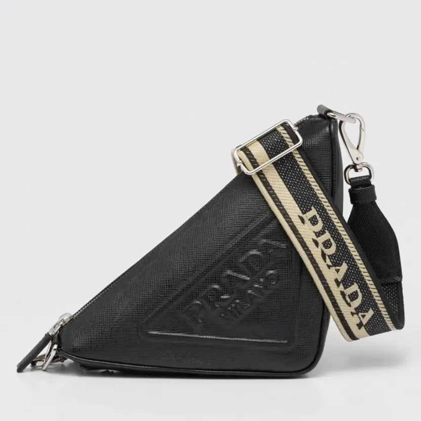 Boutique Quality || Prada Triangle Shoulder Bag in Black