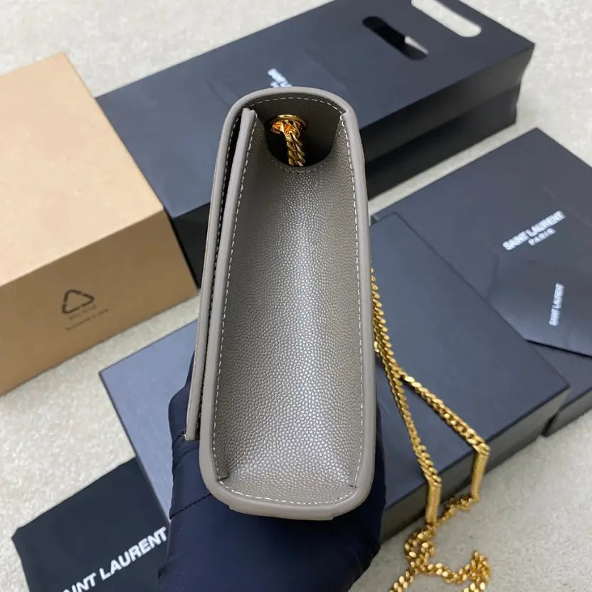 Boutique Quality || YSL Spherical Gray/Gold Kate Chain Crossbody Bag