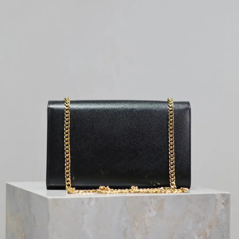 Boutique Quality || KATE 24cm Tassel Bag in Black and Gold