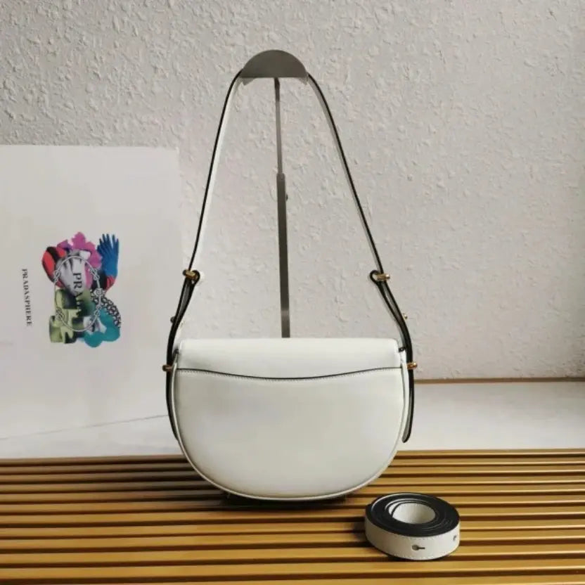 Boutique Quality || Prada Arque Shoulder Bag with Flap in White