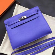Boutique Quality || Blue Swift Leather Hermes Kelly Danse Shoulder Bag