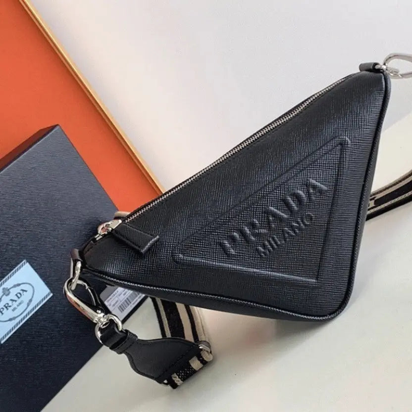 Boutique Quality || Prada Triangle Shoulder Bag in Black