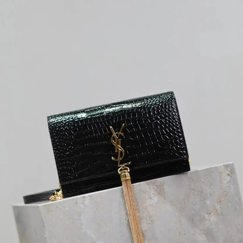Boutique Quality || YSL Kate Tassel Chain Bag in Black
