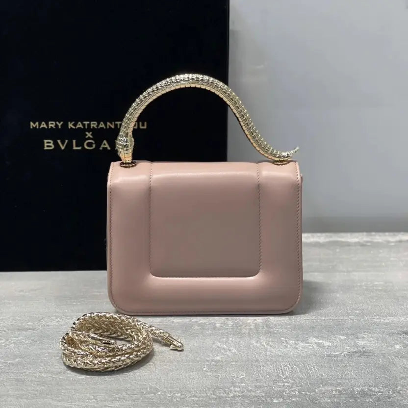 Boutique Level Quality || Bvlgari SERPENTI Through the Eyes of Designers" Series Beige Handbag