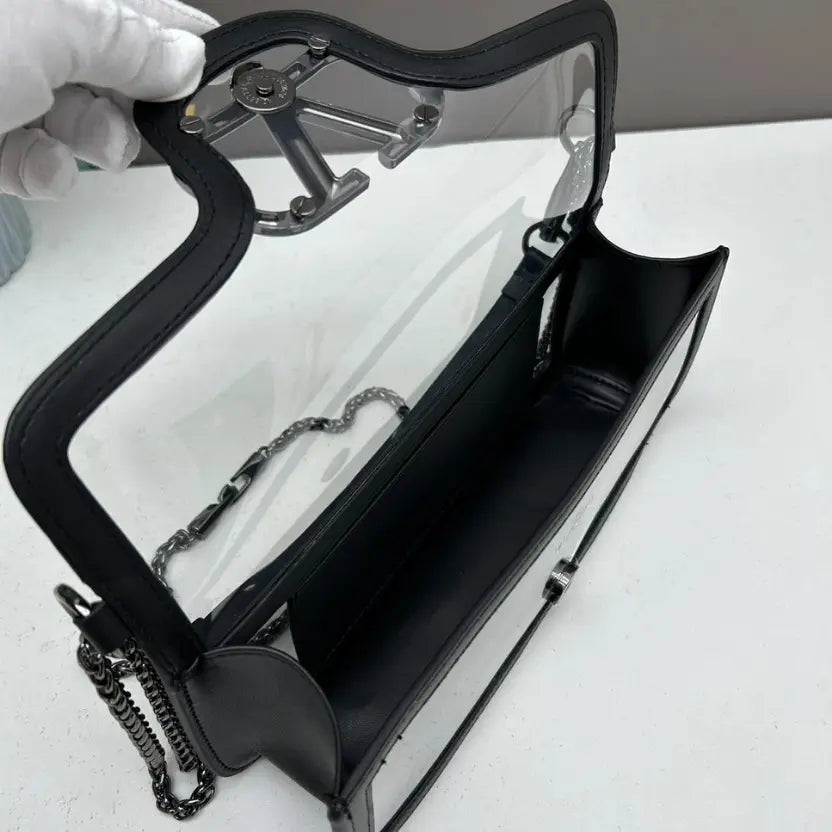 Boutique Level Quality || Valentino Garavani's Transparent Loco Handbag in Black