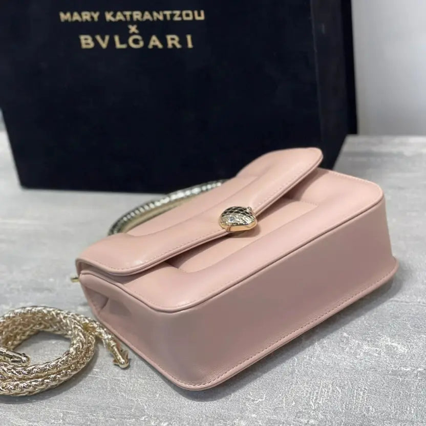Boutique Level Quality || Bvlgari SERPENTI Through the Eyes of Designers" Series Beige Handbag