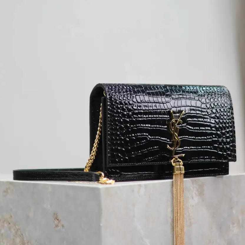 Boutique Quality || YSL Kate Tassel Chain Bag in Black