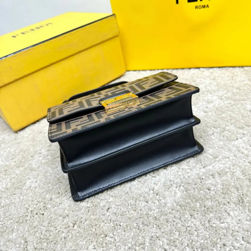 Boutique Quality || Fendi Small Kan U Shoulder Bag in Brown