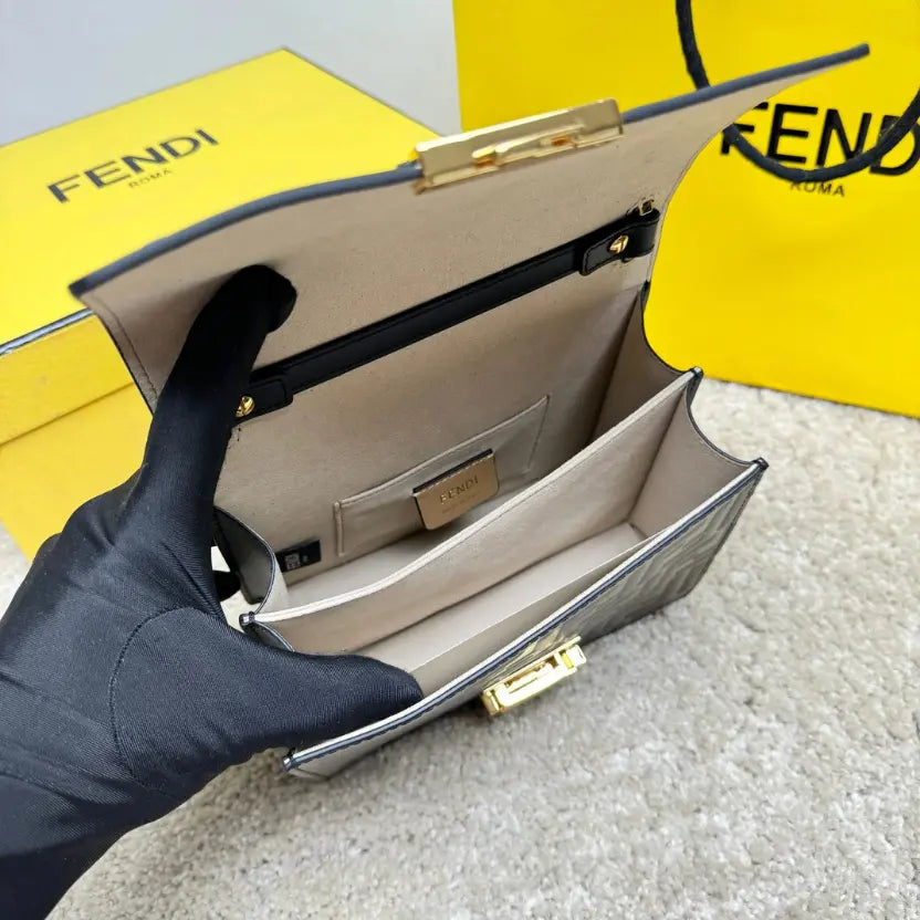 Boutique Quality || Fendi Small Kan U Shoulder Bag in Brown