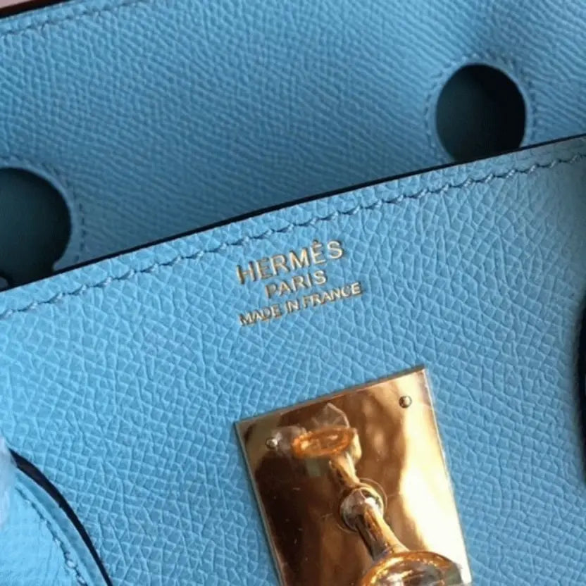 Boutique Quality || Blue Atoll Color Faux Designer Hermes Birkin 35cm Handbag