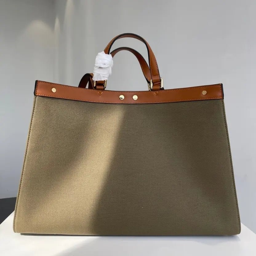 Boutique Quality || Fendi Peekaboo Canvas and Leather Tote/Shoulder Bag