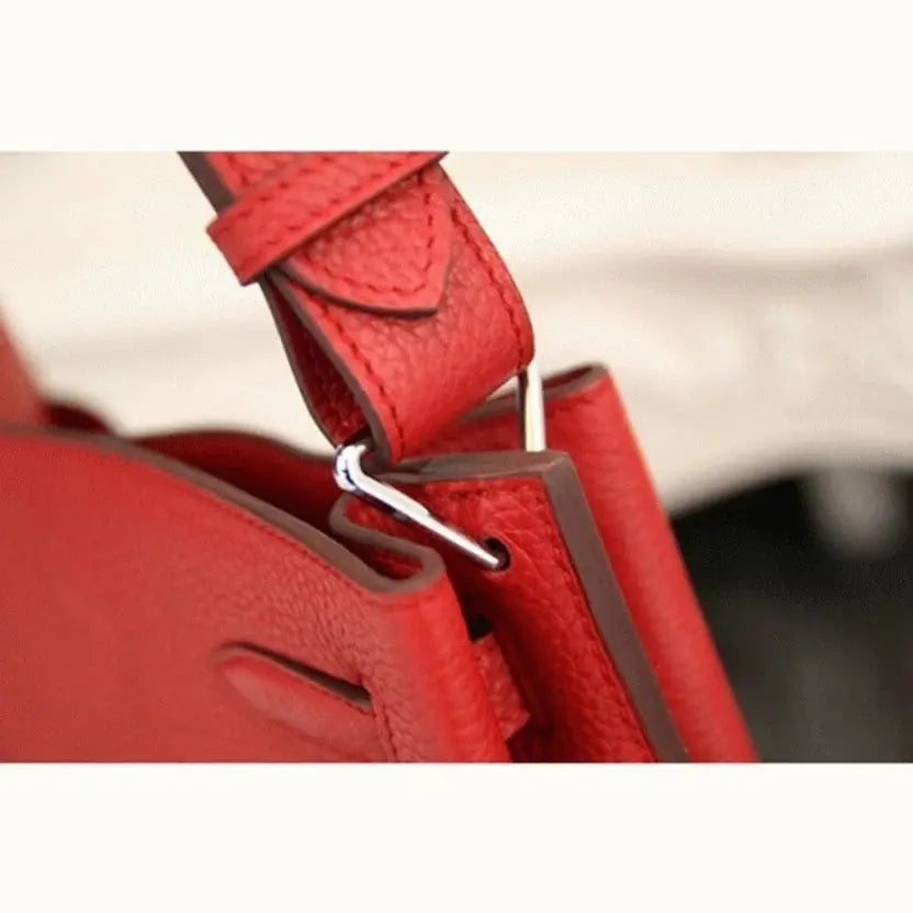Boutique Quality || Red Leather Hermes So Kelly 22cm Bold Color Purse