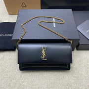 Boutique Quality || YSL Black Leather Clutch Bag