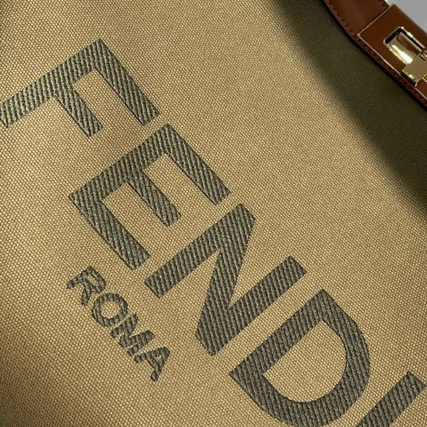 Boutique Quality || Fendi Peekaboo Canvas and Leather Tote/Shoulder Bag