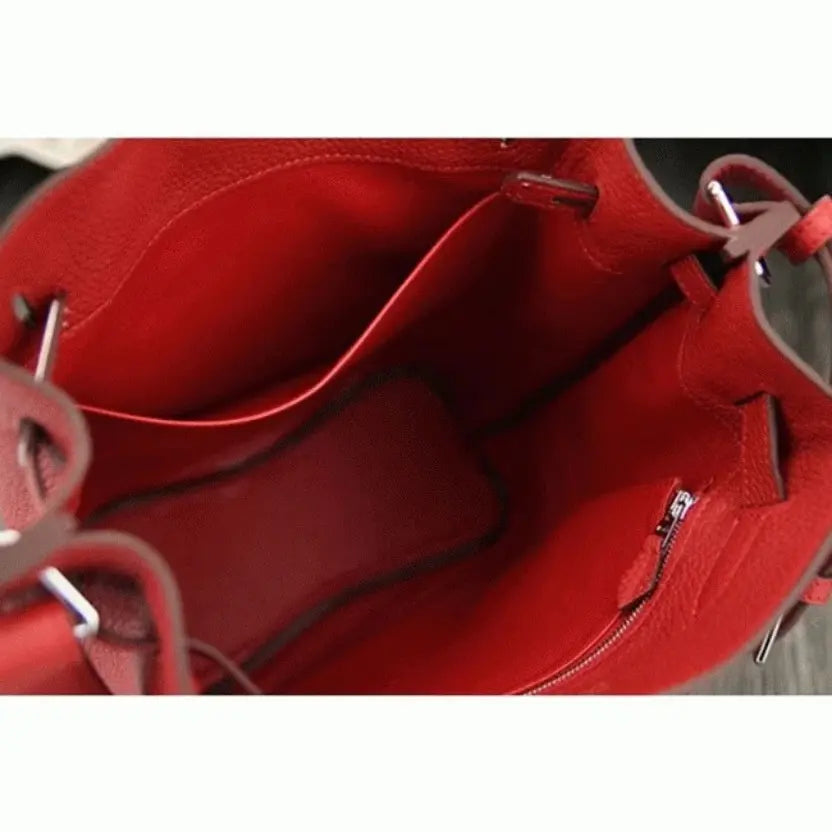 Boutique Quality || Red Leather Hermes So Kelly 22cm Bold Color Purse