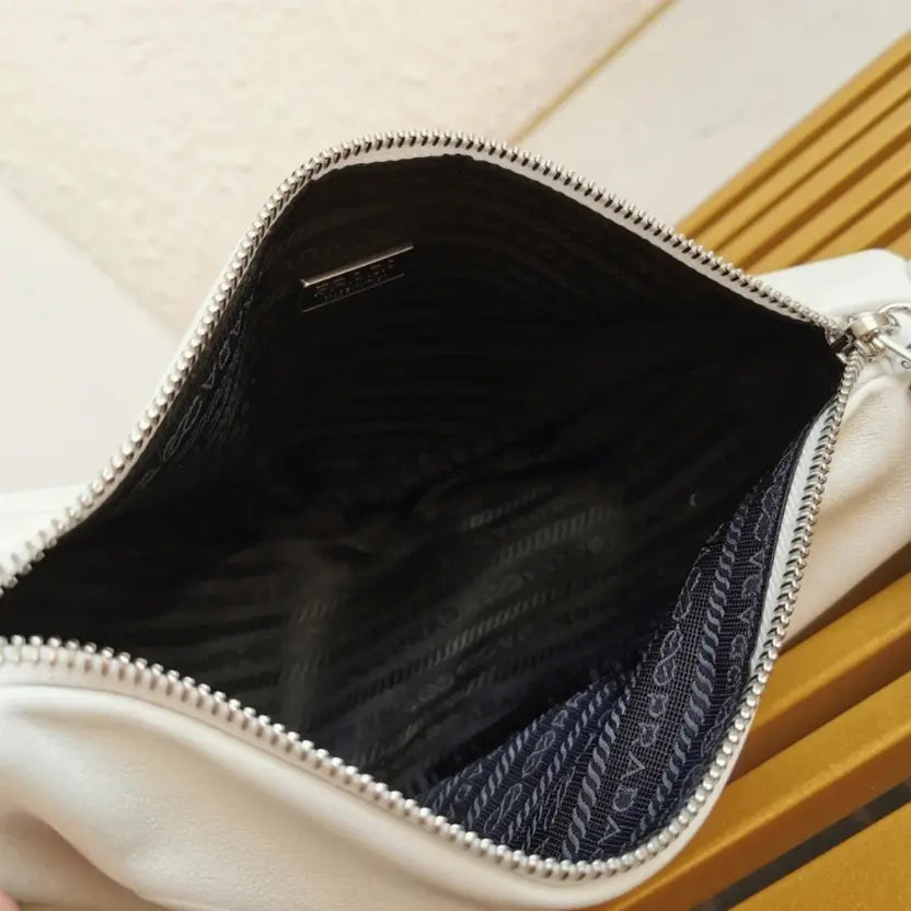 Boutique Quality || Prada Triangle Shoulder Bag in White