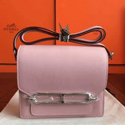 Boutique Quality || Rose dragee Hermes Mini Sac Roulis handbag