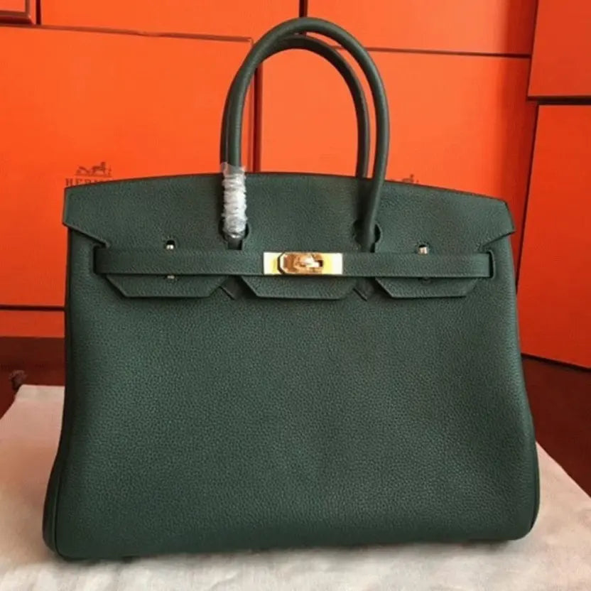 Boutique Quality || Vert Shade Designer Hermes Birkin 35cm Tote