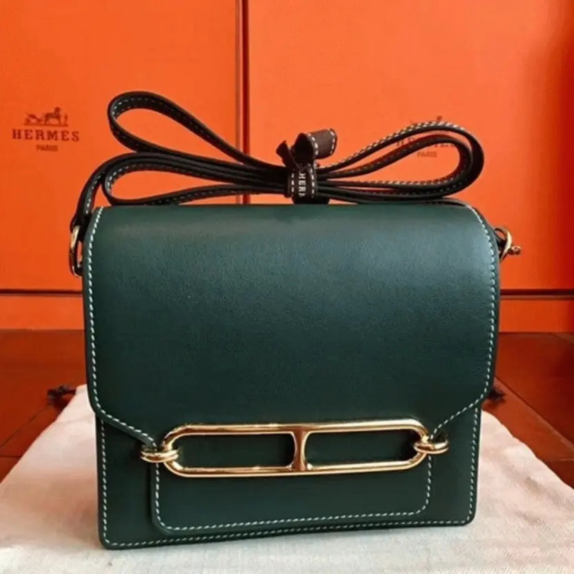 Boutique Quality || Best Knockoff Hermes Mini Sac Roulis Handbag Green