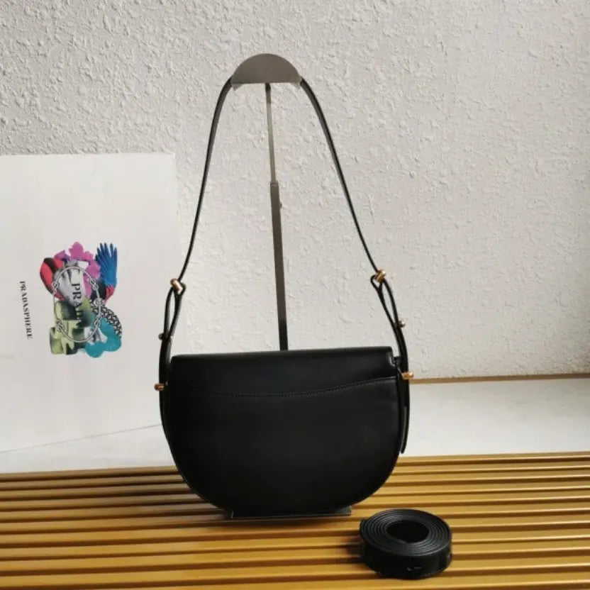 Boutique Quality || Prada Arque Shoulder Bag with Flap in Black