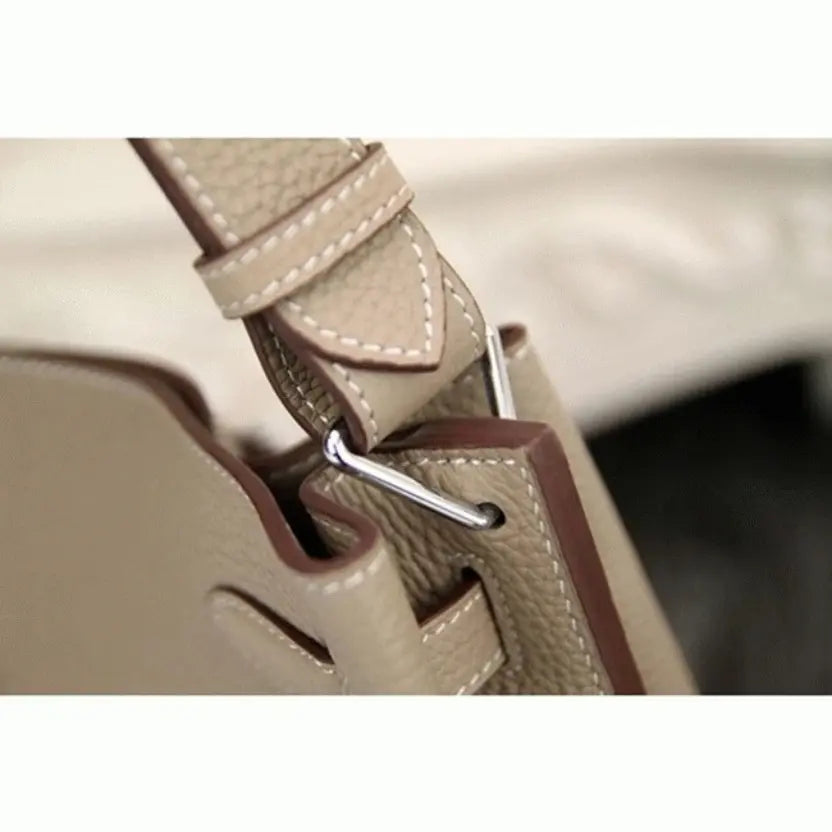Boutique Quality || Grey Leather Hermes So Kelly 22cm Soft Leather Shoulder Bag