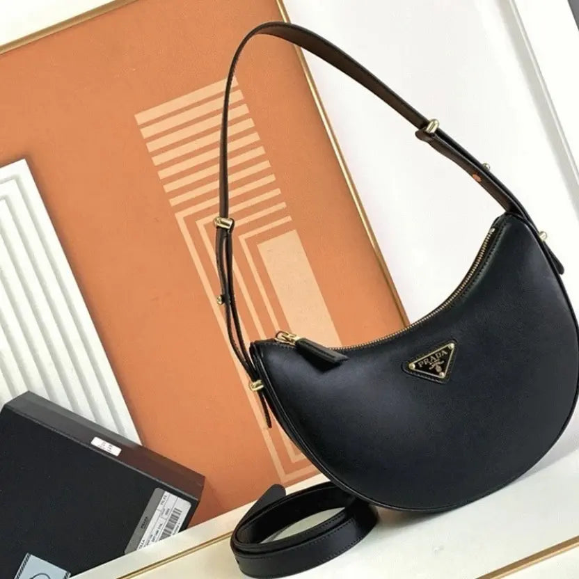Boutique Quality || Prada Black Arque Shoulder Bag