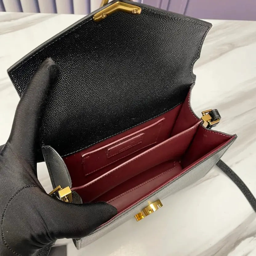 Boutique Quality || YSL Mini Leather Caviar Texture Handbag