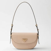 Boutique Quality || Prada Beige Arque Shoulder Bag with Flap Knockoff