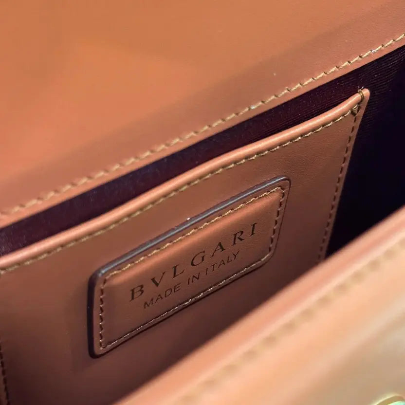 Boutique Level Quality || Bvlgari Serpenti Forever Crossbody Bag In Orange with Wine Red