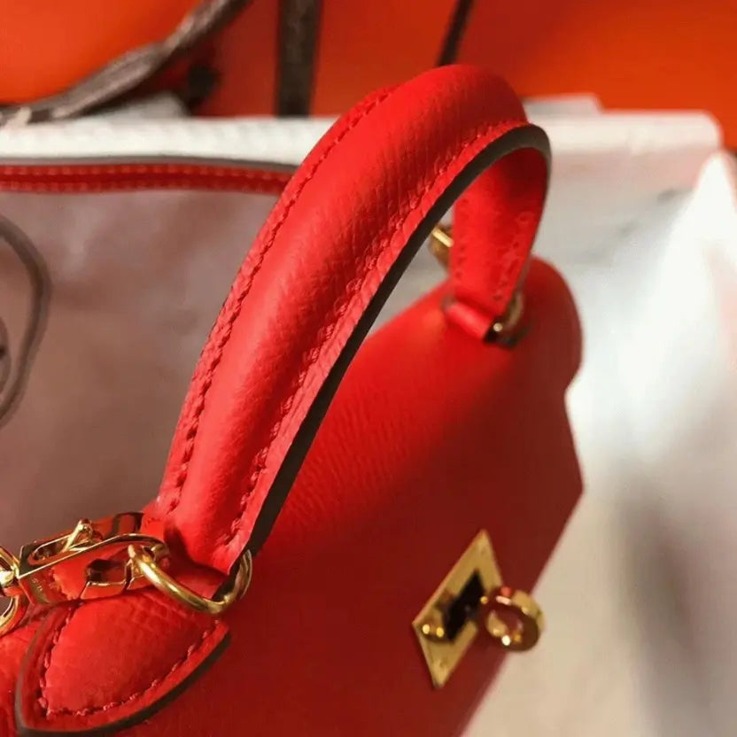 Boutique Quality || Hermes Kelly Mini II Bag in Rouge Casaque