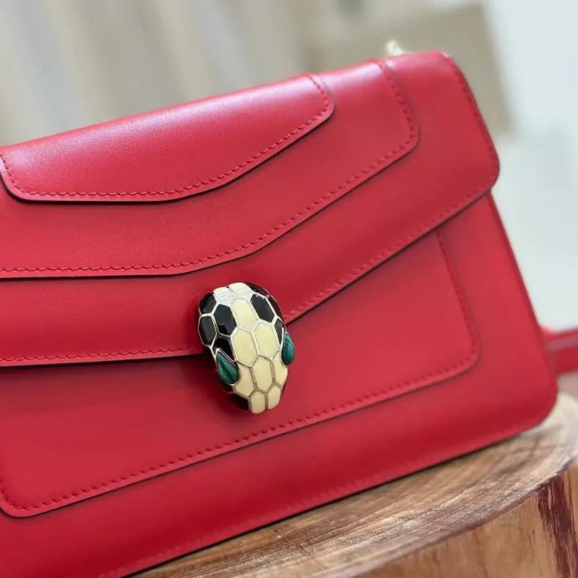 Boutique Level Quality || Bvlgari Serpenti Forever Crossbody Bag In Red