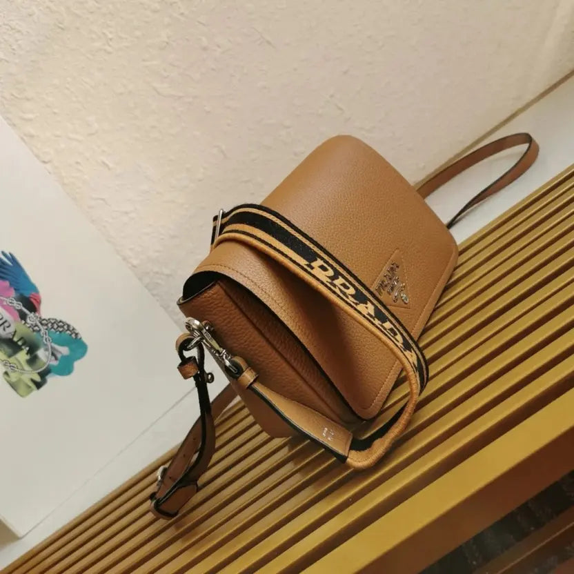 Boutique Quality || Prada Flap Shoulder Bag in Brown